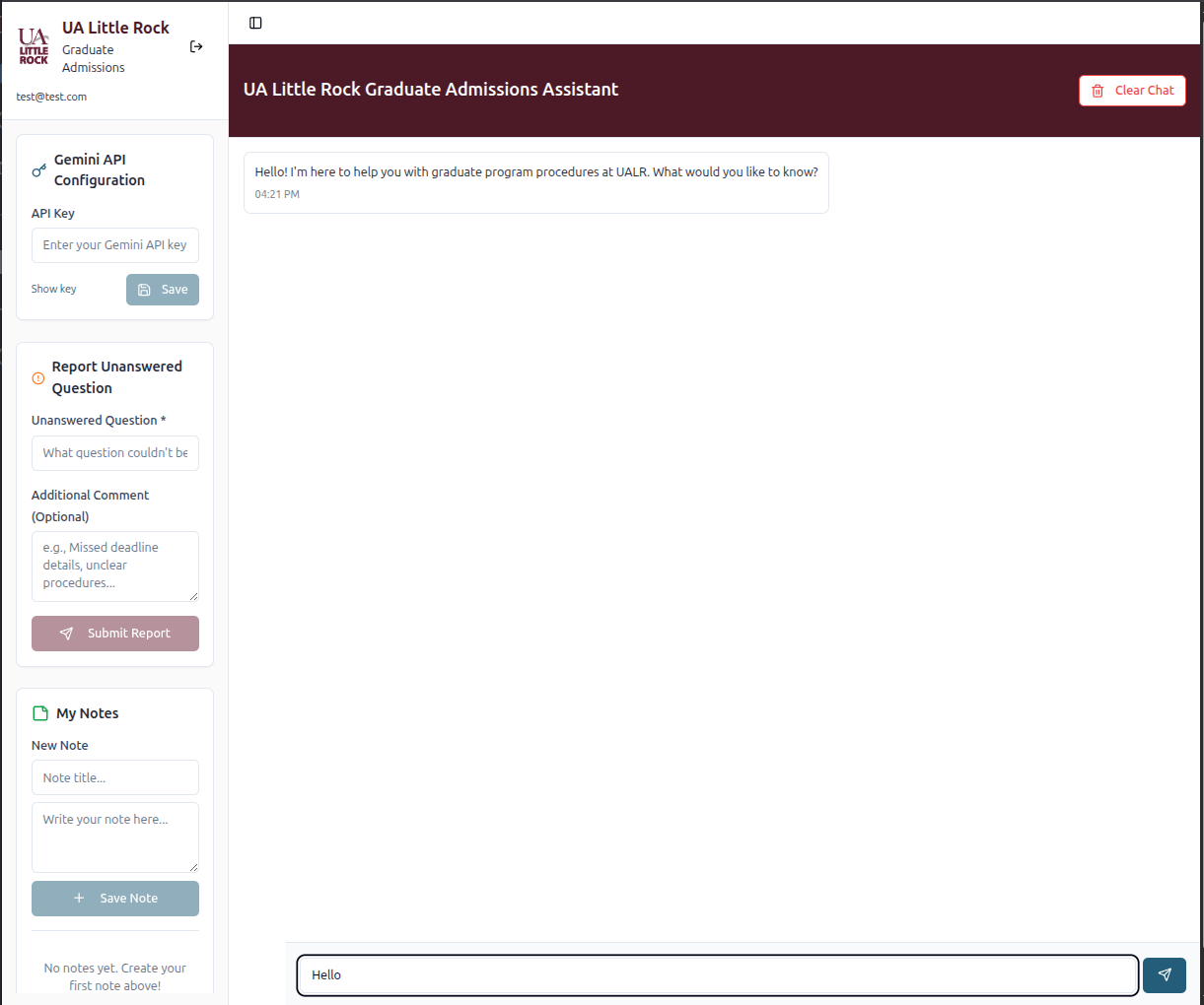 UALR Graduate School Chatbot